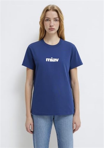 Miav Baskılı Lacivert Tişört Regular Fit/Normal Kesim 1610622-70722