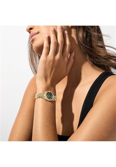 Michael Kors Petite Lexington Pave MK4842 Altın-Yeşil Kadın Kol Saati