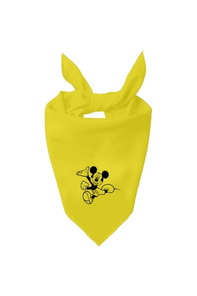 Mickey Mouse Tasarım Tek Renk Fular