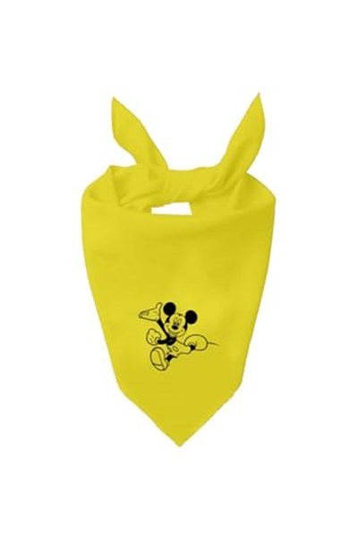 Mickey Mouse Tasarım Tek Renk Fular