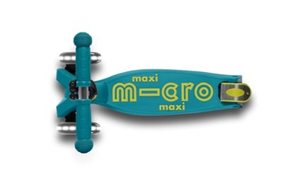 Micro Maxi Deluxe Foldable Led 3 Tekerlekli Katlanabilir Scooter Petrol Yeşili, 5-12 Yaş, Ayarlanabilir Gidon, Işıklı Tekerlekler, 50 Kg Taşıma Kapasitesi