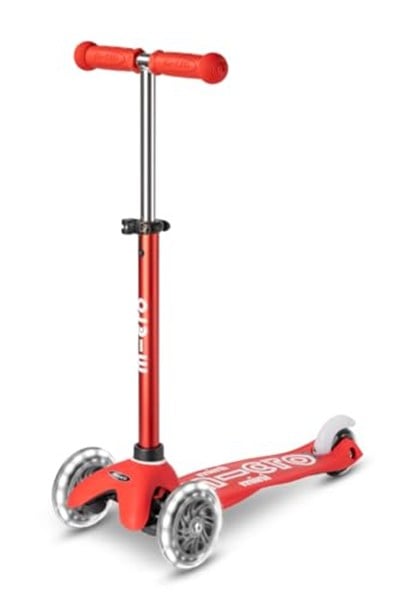 Micro Scooter Mini Micro Deluxe Red (Led) Mini Micro Deluxe Red Scooter, Çocuklar, Kırmızı, 2-5 yaş