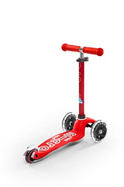 Micro Scooter Mini Micro Deluxe Red (Led) Mini Micro Deluxe Red Scooter, Çocuklar, Kırmızı, 2-5 yaş