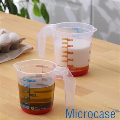 Microcase 1000 ml Saplı Plastik Dereceli Renkli Ölçü Kabı - AL4693