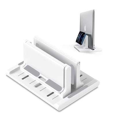 Microcase Ayarlanabilir Çok Amaçlı Telefon Tutuculu Laptop Notebok Macbook için Dikey Stand-AL4495 (Siyah)
