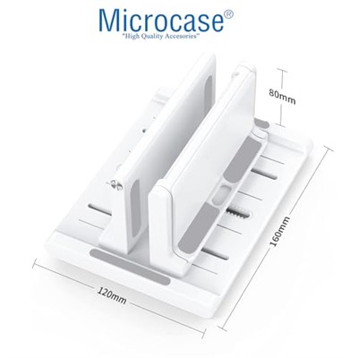 Microcase Ayarlanabilir Çok Amaçlı Telefon Tutuculu Laptop Notebok Macbook için Dikey Stand-AL4495 (Siyah)