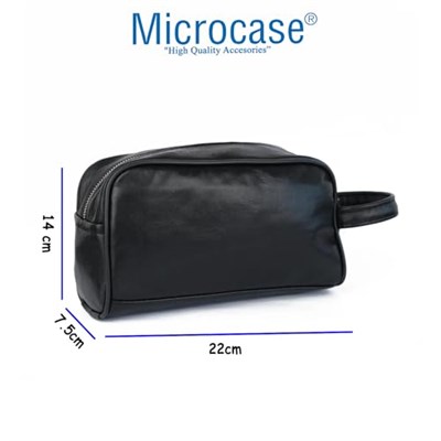 Microcase Unisex 2 Gözlü Günlük Portföy Tıraş Makyaj Kuzu Derisi El Çantası-AL4433