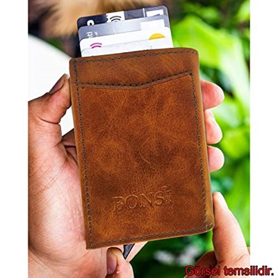 Microcase YB Collection Otomatik Mekanizmalı Kutulu Rfid Korumalı Para ve Kartlık Bölmeli Deri Cüzdan - AL3639 (Koyu Kahve)
