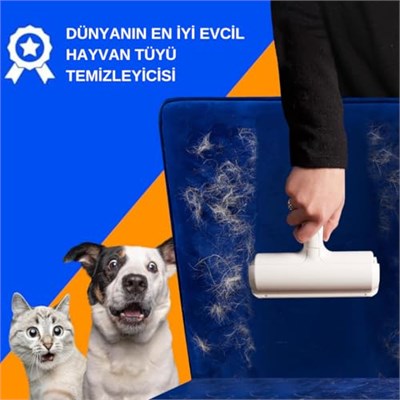 Micron Hazneli Kedi Köpek Tüy Temizleyici Kıl Toz Toplayıcı Kazak Halı Tiftik Temizleyici Gırgır 2 Yönlü Oda Kokusu Hediyeli