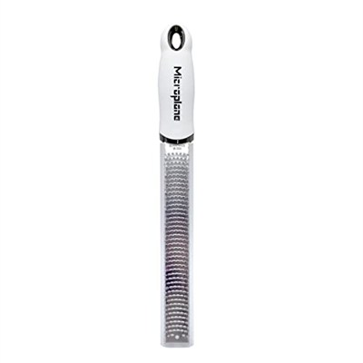 Microplane Zester mutfak rendesi, beyaz, narenciye, sert peynir, zencefil, çikolata ve muskat fındığı için, ince paslanmaz çelik bıçaklı - ABDde üretilmiştir