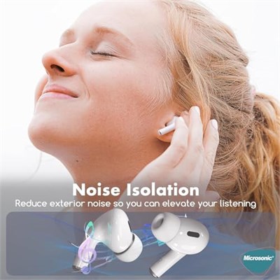 Microsonic AirPods Pro 2.Nesil için Kulaklık Uçları - 6 set (XS/S/L) [AirPods Pro 2. Nesil ile Uyumlu Kılıf - Beyaz] - Seçenekler: AirPods Pro 2. Nesil, AirPods Pro 3, AirPods Pro
