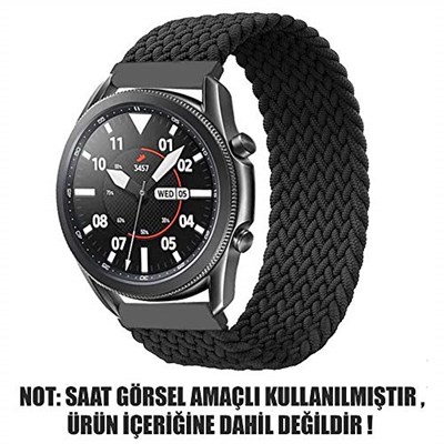 Microsonic Realme Watch S Pro için Kordon, (Small Size, 135mm) Braided Solo Loop Band Siyah [Watch S Pro ile Uyumlu Kordon - Siyah]