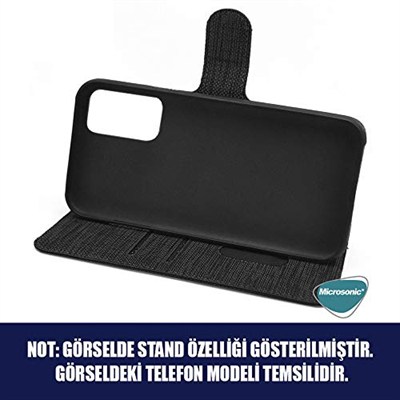Microsonic Xiaomi Poco X3 GT için Kılıf Fabric Book Wallet Siyah [Poco X3 GT ile Uyumlu Kılıf - Siyah]