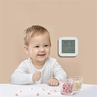 Mijia Isı Ve Nem Ölçer Termometre Bluetoooth Bağlantılı Dijital Termometre LCD Ekranlı Isı Nem Ölçer, iOS/Android ile uyumlu,çucuk,bebek,ev vs. için, beyaz