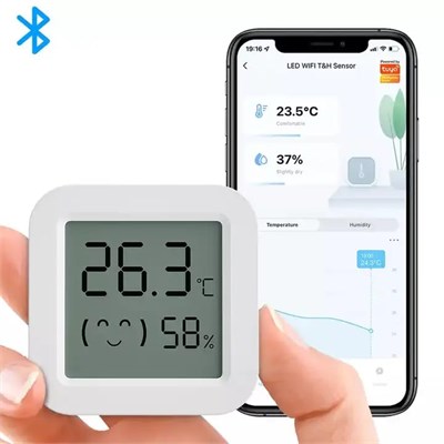 Mijia Isı Ve Nem Ölçer Termometre Bluetoooth Bağlantılı Dijital Termometre LCD Ekranlı Isı Nem Ölçer, iOS/Android ile uyumlu,çucuk,bebek,ev vs. için, beyaz