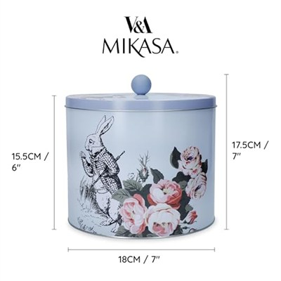 MIKASA x V&A Alice in Wonderland Teneke Bisküvi Kutusu 18x15cm, MKALBISCUIT