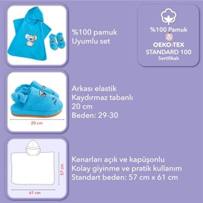 Milk Moo Soft Cuddles Milk&Moo Çocuk Panço ve Ev Terliği Cool Koala