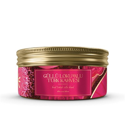 Mim and More Rose Turkish Delight Turkish Coffee - Gül Lokum Aromalı Türk Kahvesi 150 Gr