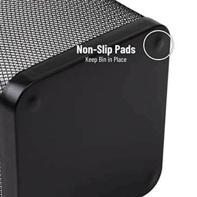Mind Reader Mesh Çöp Kovası, Atık Kağıt Sepeti, Kare, Ofis, Metal Örgü, 9.8 
