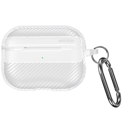 Minesk Airpods Pro 2 ile Uyumlu Fiber Karbon Görünümlü Şeffaf Silikon Kılıf Tam Oturan Mükemmel Kalıp ve Göz Alıcı Şık Tasarım (Airpods Pro 2)