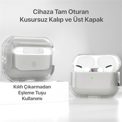 Minesk Airpods PRO 3 için Ultra Şeffaf Silikon Kılıf Darbe Emici Köşeler ile Mükemmel Koruma ve Yüksek Kaliteli Taşıma Karabinalı A - Seçenekler: Airpods Pro 1.Nesil, Airpods Pro 2.Nesil, Airpods 3...