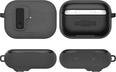 Minesk Airpods Pro 3 ile Uyumlu Fabric Serisi Özel Kilitli Tasarım ve Kumaş Yüzeyli Kılıf Darbelere Karşı Koruyucu Kapak (Gri, Airpods Pro  - Seçenekler: Airpods Pro 2, Airpods Pro 3 (2025), Airpods 4