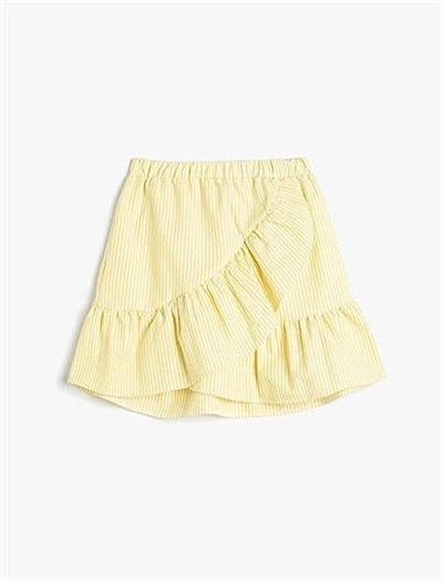 Mini Etek Fırfırlı Katlı Beli Lastikli