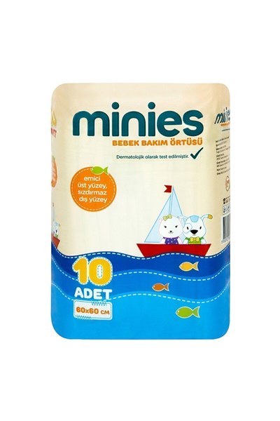 Minies Bebek Bakım Örtüsü 60x60 Cm 10 Adet, 20000031102200
