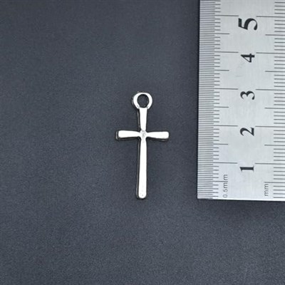 Minimal Haç Örme Zincir Kolye - Gümüş Kaplama - Erkek Kadın Kolye - No:1288
