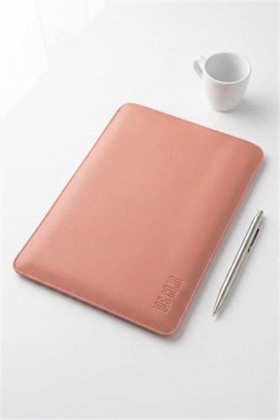 Minimalist 13 İnç Laptop Kılıfı, Vegan Deri, Su İtici Özellikli, Bilgisayar Notebook Laptop Çantası (Toz Pembe, 13 İnç) - Seçenekler: 13 İnç, 14 İnç, 16 İnç