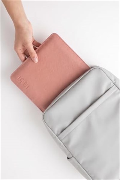 Minimalist 13 İnç Laptop Kılıfı, Vegan Deri, Su İtici Özellikli, Bilgisayar Notebook Laptop Çantası (Toz Pembe, 13 İnç) - Seçenekler: 13 İnç, 14 İnç, 16 İnç