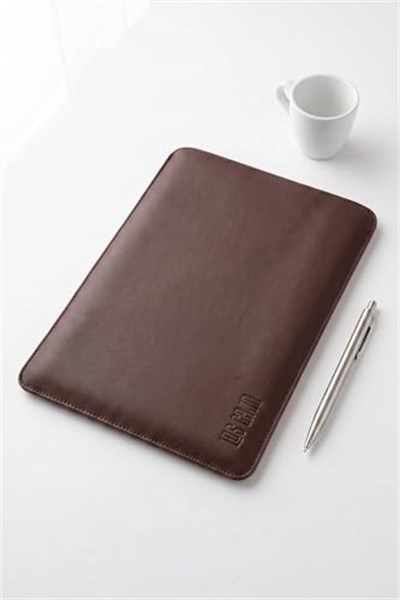 Minimalist 14 Inç Laptop Kılıfı, Vegan Deri, Su Itici Özellikli, Bilgisayar Notebook Laptop Çantası (Acı Kahve, 14 İnç) - Seçenekler: 13 İnç, 14 İnç, 16 İnç