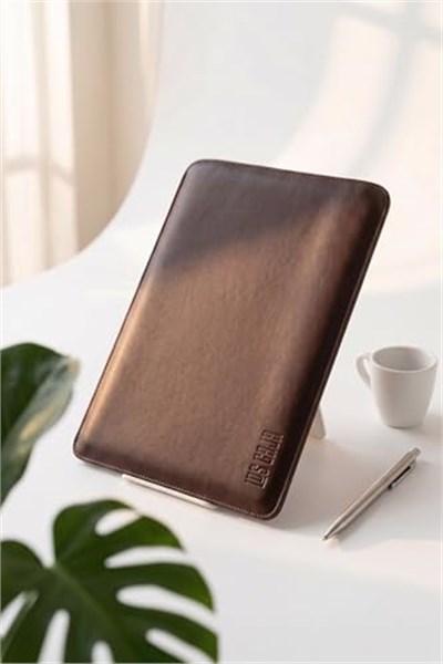 Minimalist 14 Inç Laptop Kılıfı, Vegan Deri, Su Itici Özellikli, Bilgisayar Notebook Laptop Çantası (Acı Kahve, 14 İnç) - Seçenekler: 13 İnç, 14 İnç, 16 İnç