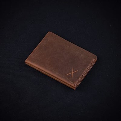Minimalist Cüzdan, Hakiki Deri Cüzdan, Gerçek Deri Para Cüzdanı, Kağıt Para Cüzdanı, Kaliteli Cüzdan, İnce Cüzdan (Taba - Açık Kahverengi)