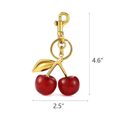 MINKARS Kiraz Çanta Charm, Kiraz Anahtarlık Aksesuar Çanta Charm, 1 adet, S
