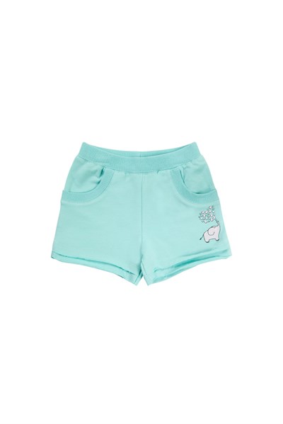 Mint Kız Çocuk İki İplik Fil Baskılı Şort