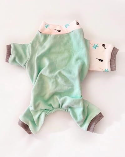 Minty Palm Kalın Penye Kedi Tulum Pijama L