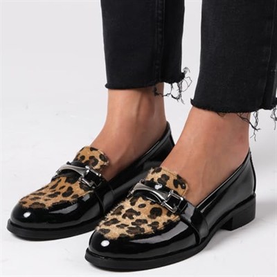 Mio Gusto Bernice Leopar Oxford Ayakkabı