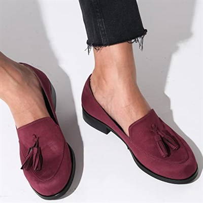 Mio Gusto Iris Bordo Süet Oxford Ayakkabı