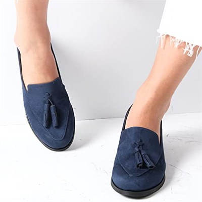 Mio Gusto Iris Lacivert Süet Oxford Ayakkabı