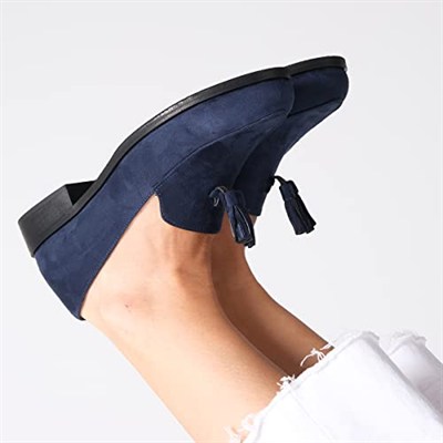 Mio Gusto Iris Lacivert Süet Oxford Ayakkabı