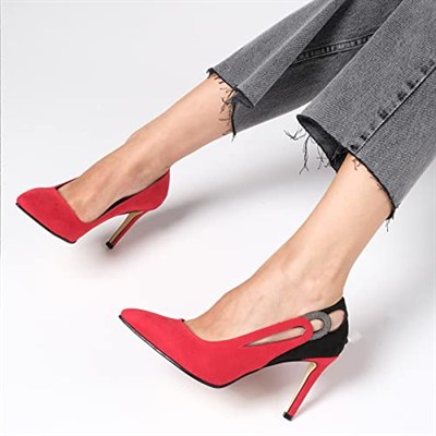 Mio Gusto Kırmızı Süet Stiletto