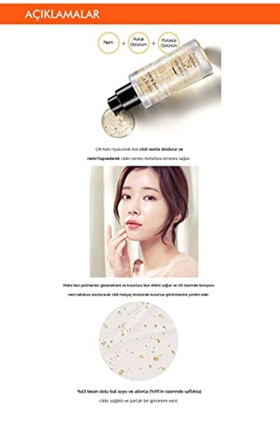 MISSHA Altın İçeren Nem ve Parlaklık Veren Makyaj Bazı 30ml Moist Layering Starter (Gold Topping)