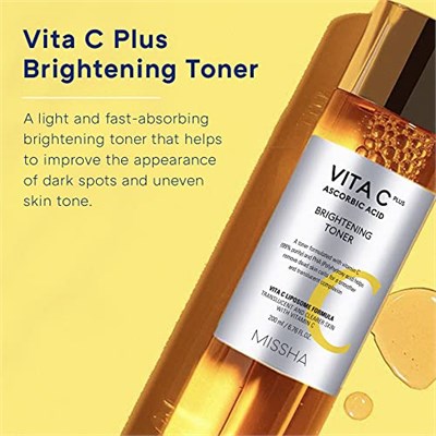 MISSHA Leke Karşıtı C Vitamini İçerikli Aydınlatıcı Tonik 200ml Vita C Plus Brightening Toner