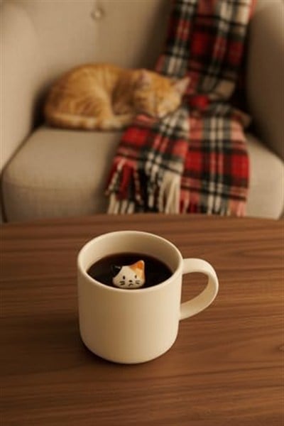 Mithra Life Kedi Figürlü 250 ml Seramik Çay Kahve Kupası MIT1270