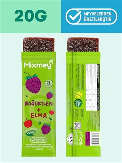 Mixmey Karma 2 Paket Meyve Bar 12 Adet | Glutensiz Ve Vegan Sağlıklı Atıştırmalıklar - 20gr X 12 Adet