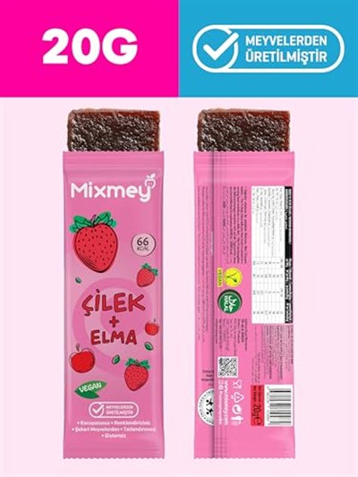Mixmey Karma 2 Paket Meyve Bar 12 Adet | Glutensiz Ve Vegan Sağlıklı Atıştırmalıklar - 20gr X 12 Adet