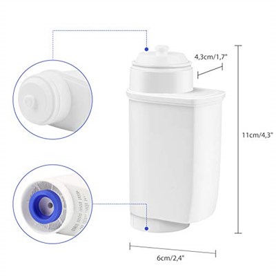 Mixoo Siemens filtre için 4lü paket kahve makinesi filtresi, su filtresi kartuşları, Siemens EQ.6/EQ.9/TZ70003, Bosch TCZ7003 / 575491/467873 için (Brita Intenza + için değil)