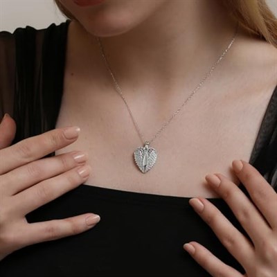 MM Madam&Matmazel Kadın Modası Melek Kanadı İsimlik Gümüş Kolye | 925 Ayar Gerçek Gümüş| Kübik Zirkon Taşlı (CZ)