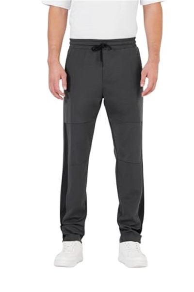 MMETALIC Erkek Standart Fit Normal Kesim Düz Paça Cep Fermuarlı Rahat Jogger Eşofman Altı